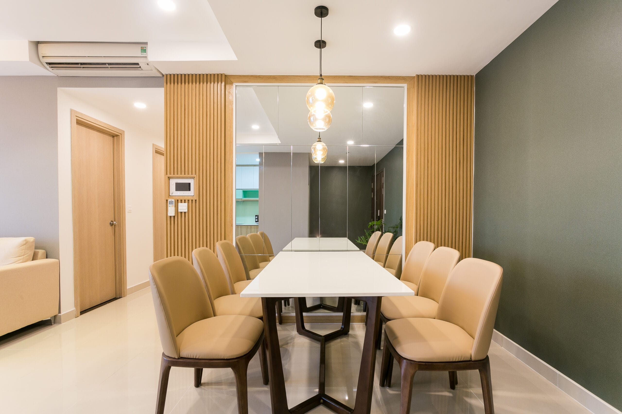 Dining area inside 3 bedroom vacation apartment at Saigon Apartment