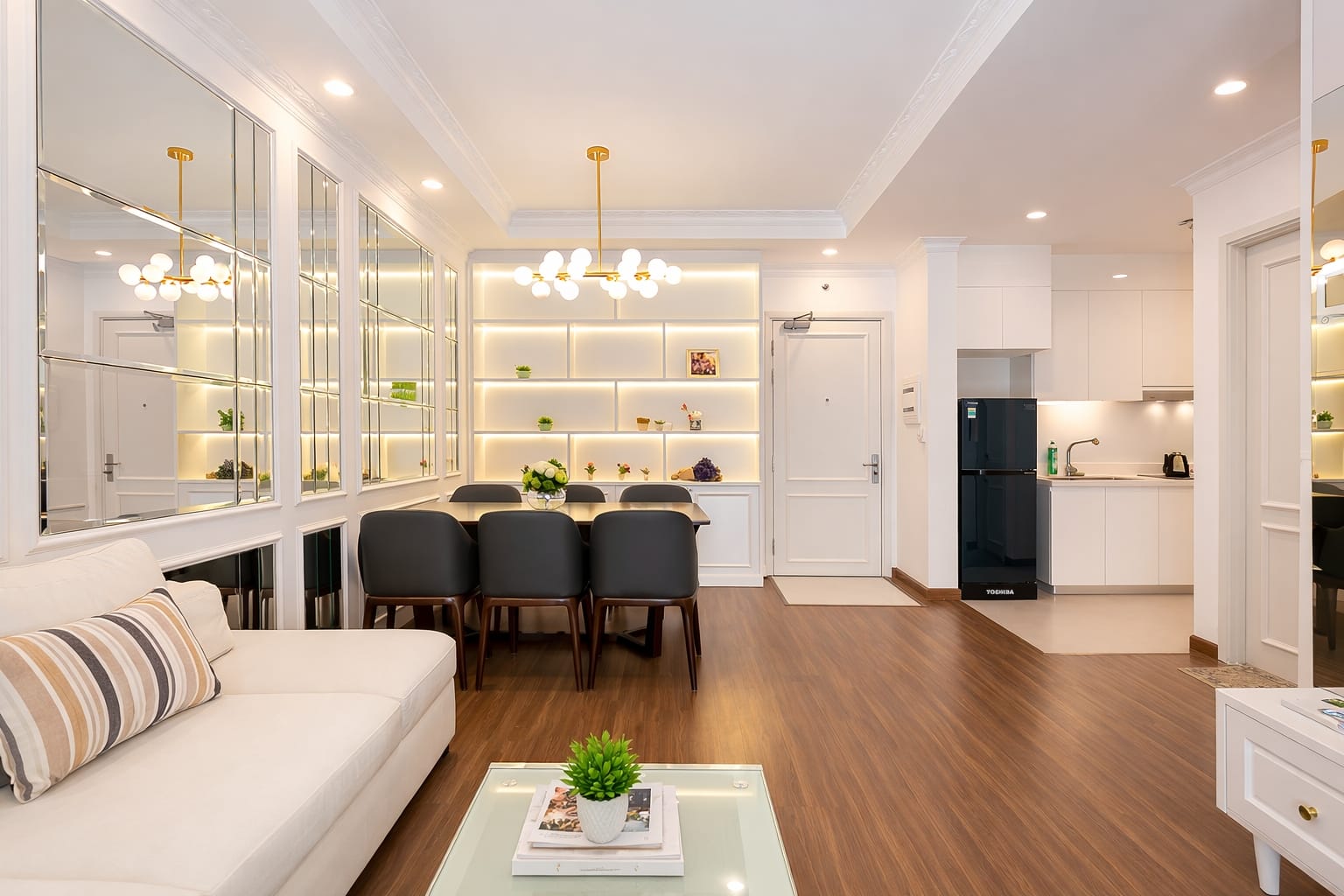 Interior space of a 1 bedroom apartment for daily rental