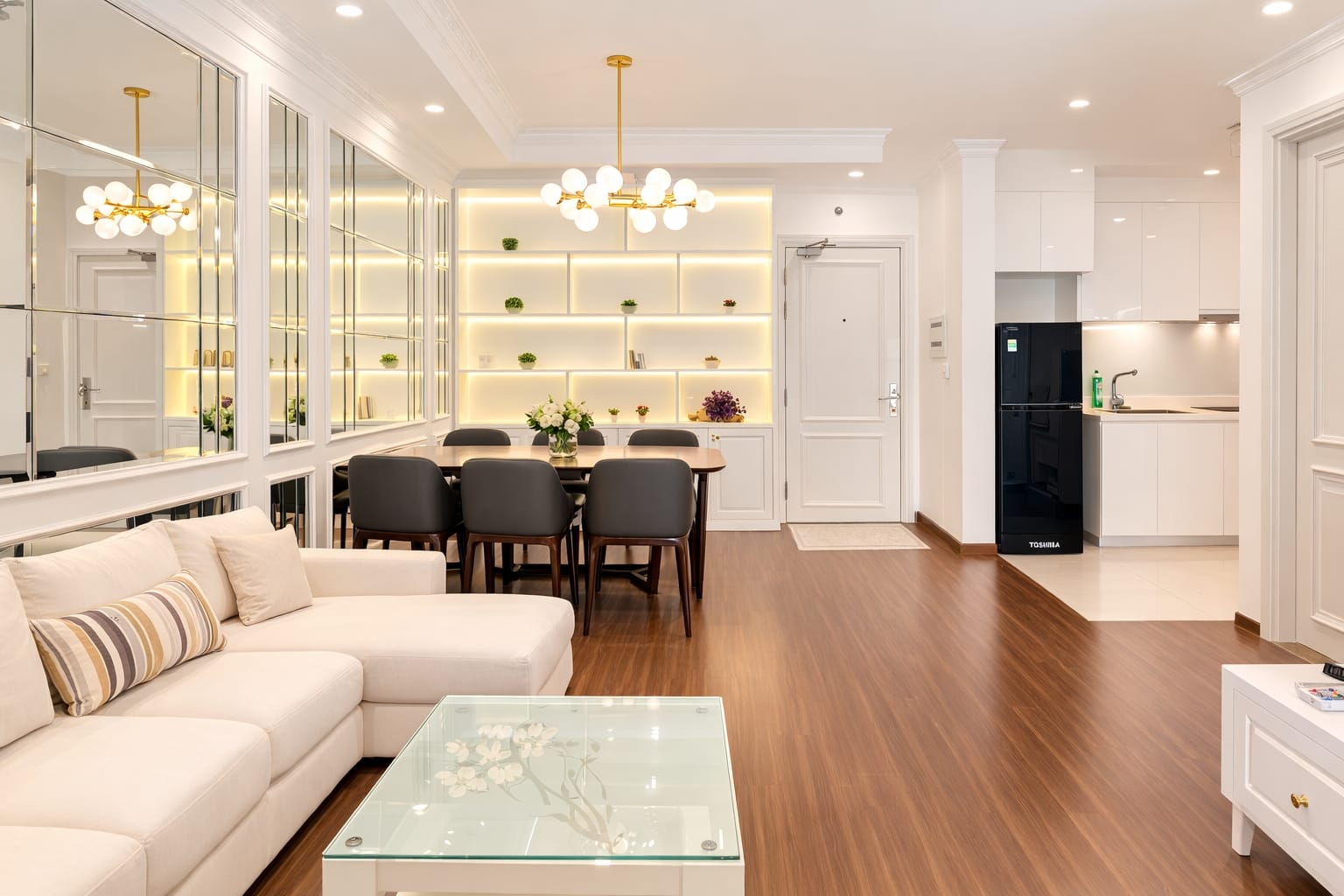 Modern interior of a 1 bedroom vacation apartment in Ho Chi Minh City
