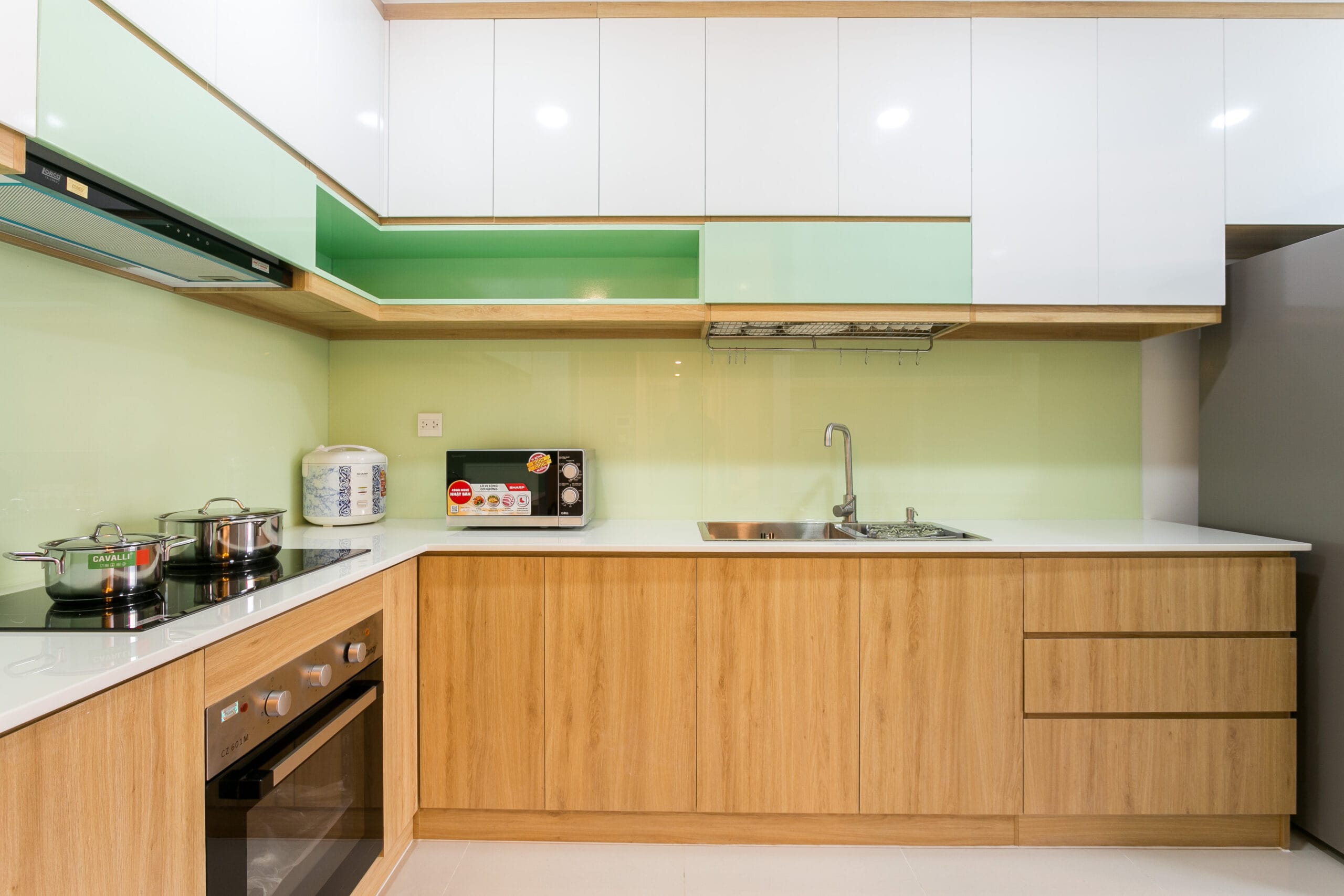 Kitchen area in 3 bedroom apartment at Saigon Apartment