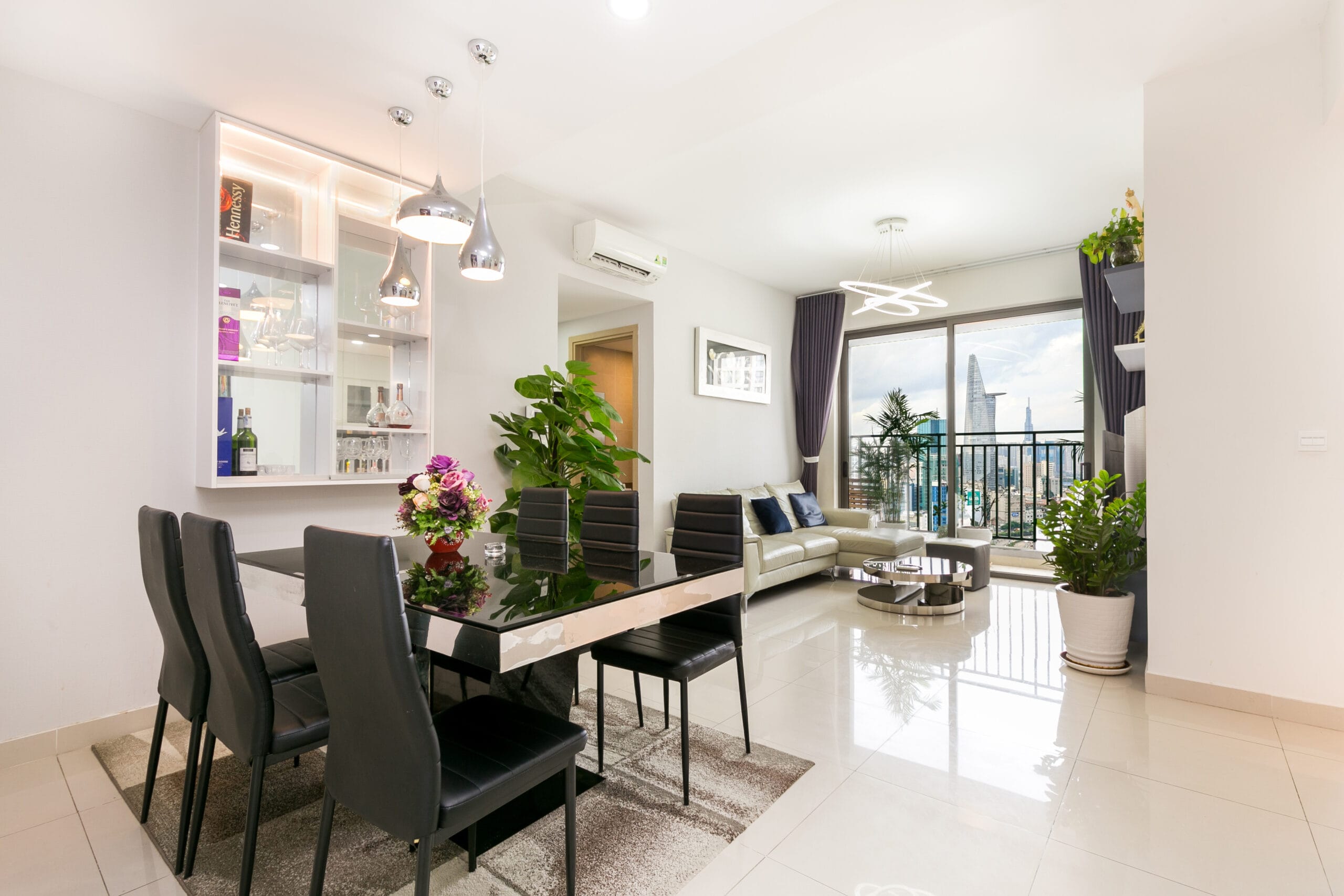 Living room in a modern serviced apartment in Saigon