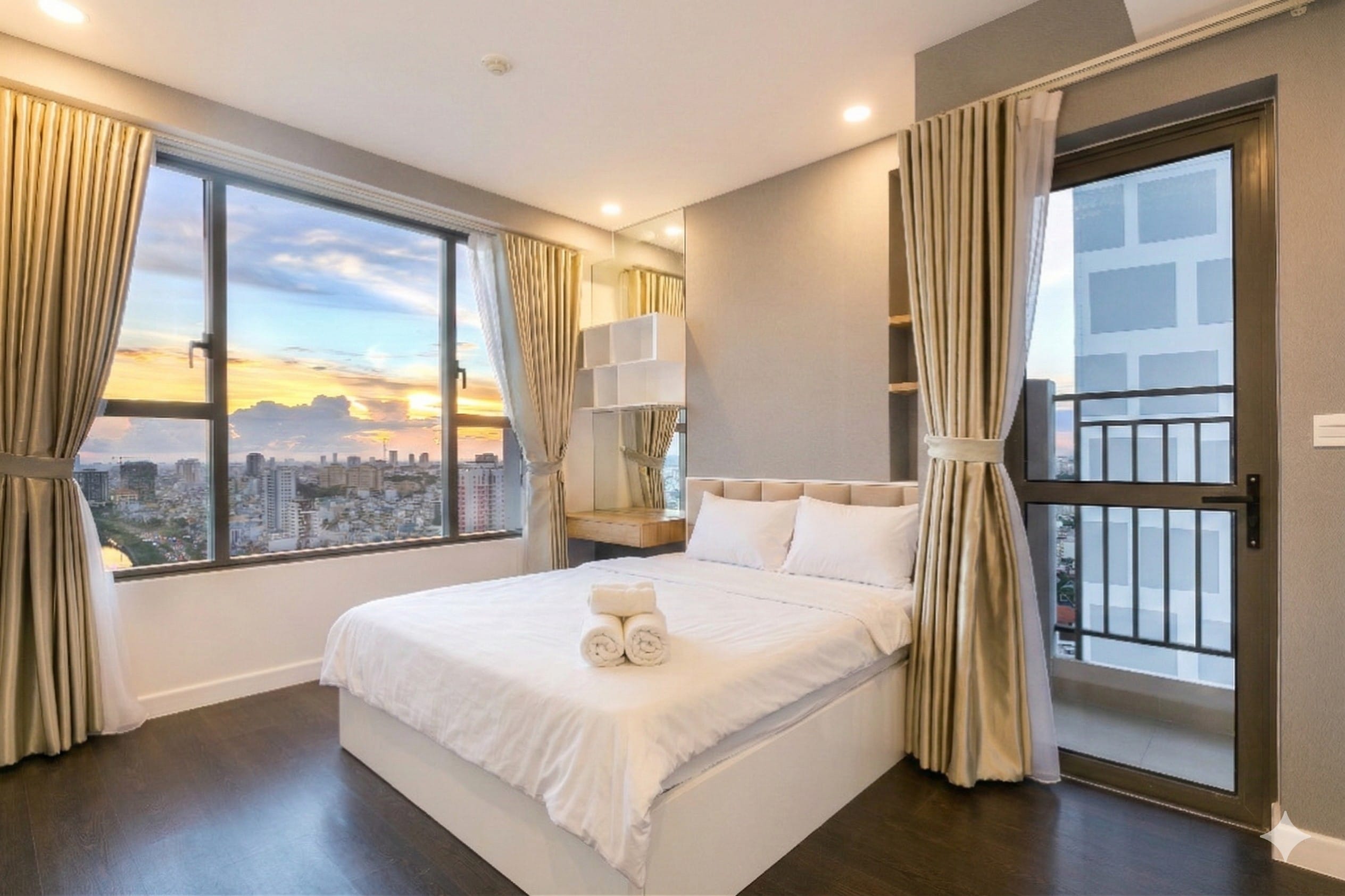 Second bedroom in 3 bedroom short-term apartment in Ho Chi Minh City